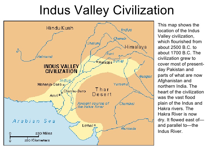 Map of Indus Valley Civilization affected area